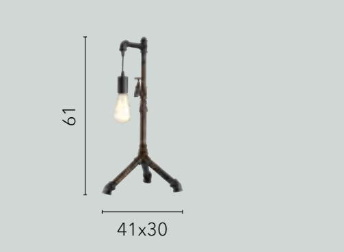 Lume metallo effetto ruggine stile tubi e rubinetti 1XE27 non incl. AMARCORD Lume metallo effetto ruggine stile tubi e rubinetti 1XE27 non incl. AMARCORD